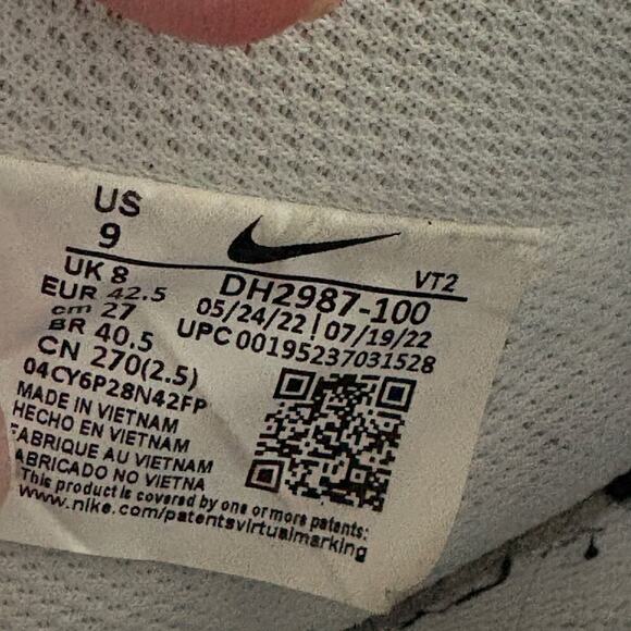 Nike Air Force 1 Low white leather sneakers men size 9 streetwear minimalist - Picture 9 of 10